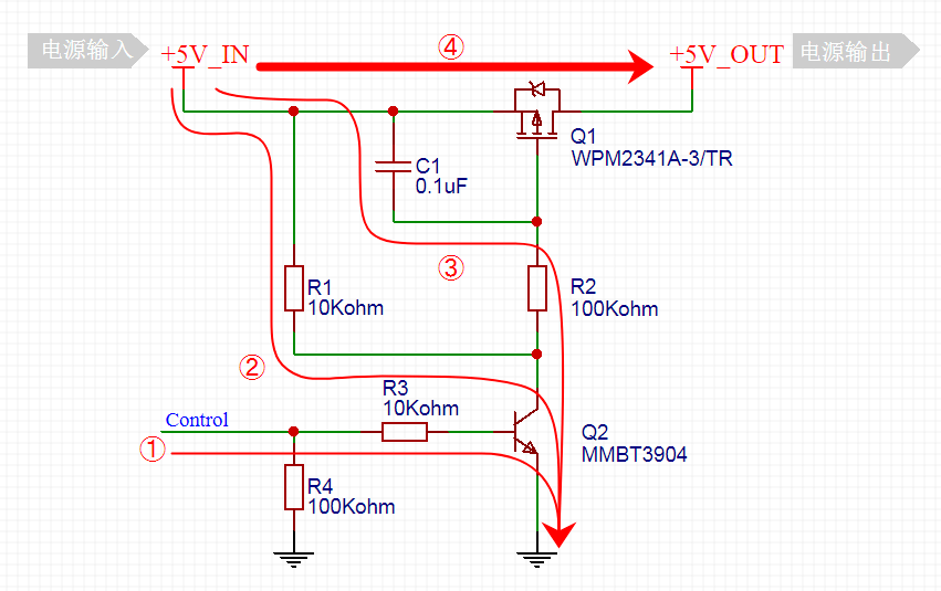 MOS管電源開(kāi)關(guān)電路