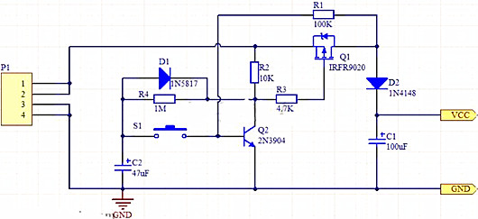 單按鍵開關(guān)機(jī)電路