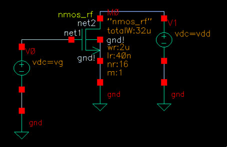 NMOS管 輸出電阻 仿真