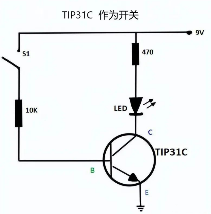 TIP31C三極管晶體管應用電路